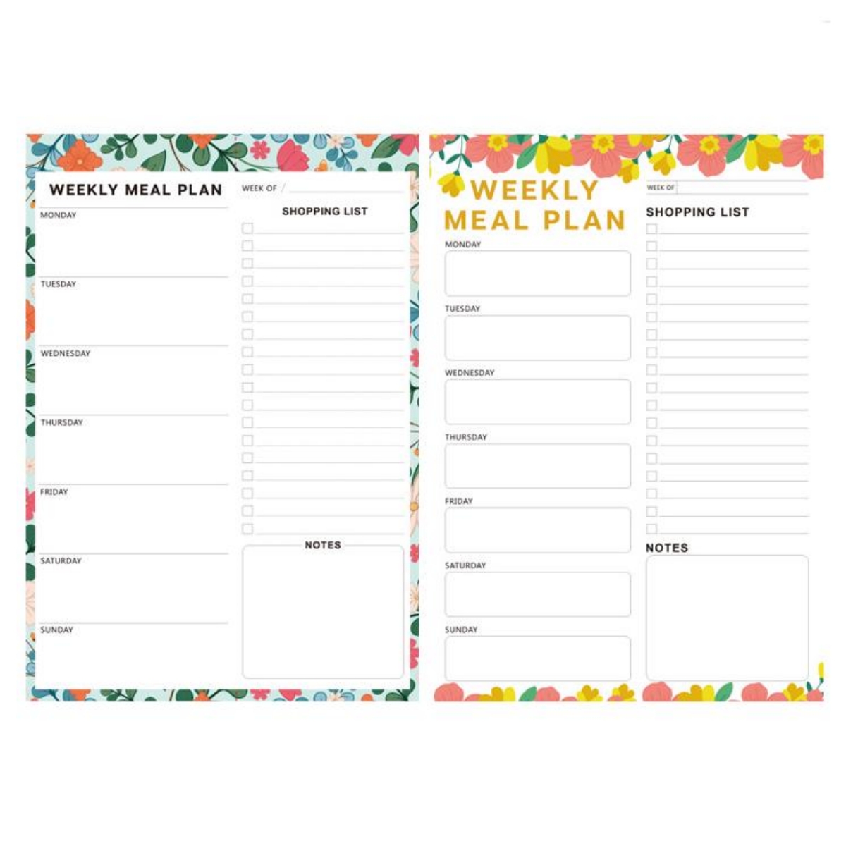 Meal Plan Notepad - Meal Planner Refrigerator Magnet Meal Planning