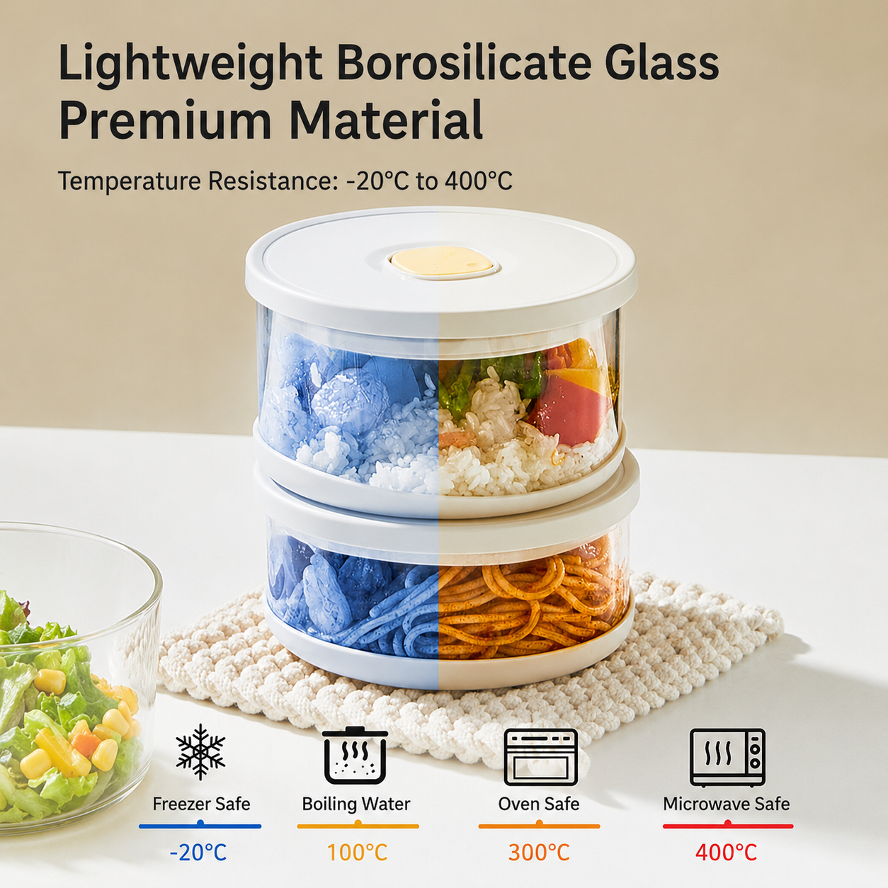 Glass Food Storage Container A - Meal Prep Frozen Food avaliação e preço
