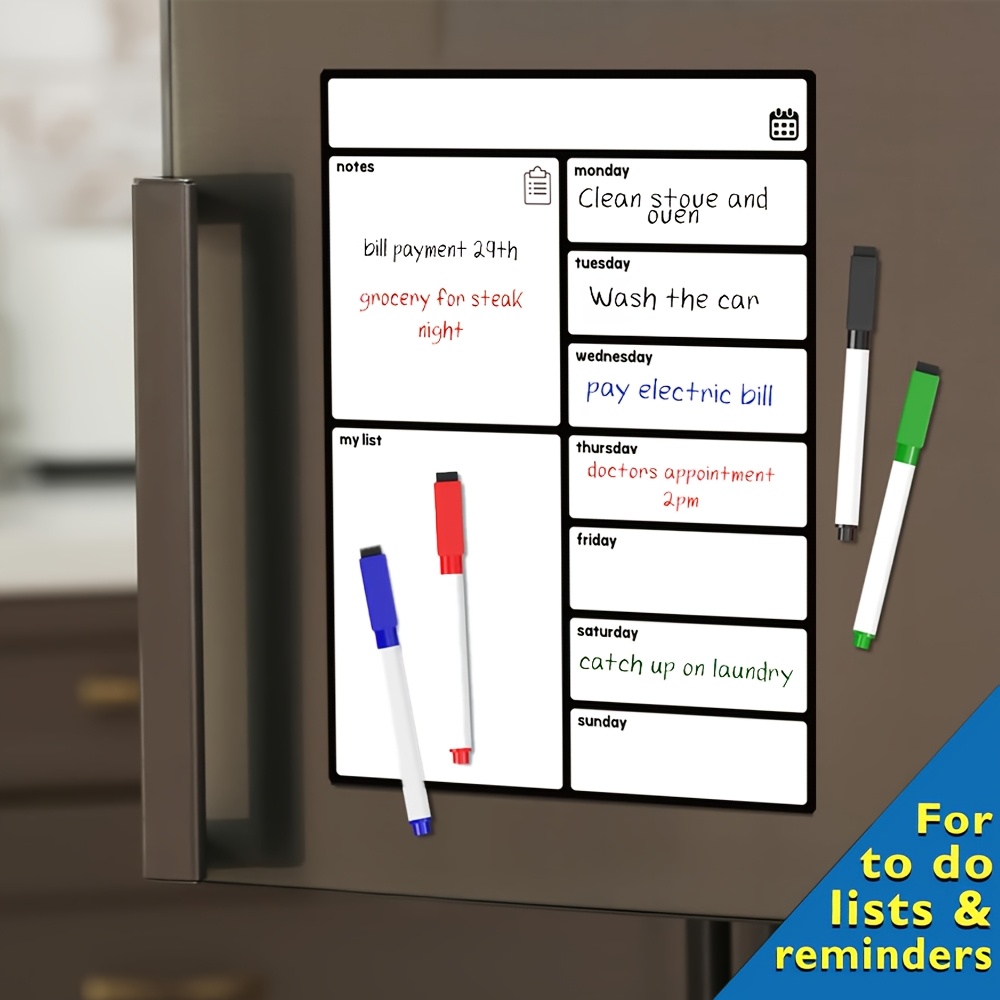 A3 Magnetic Whiteboard Fridge  - Meal Plan Notepad avaliação e preço