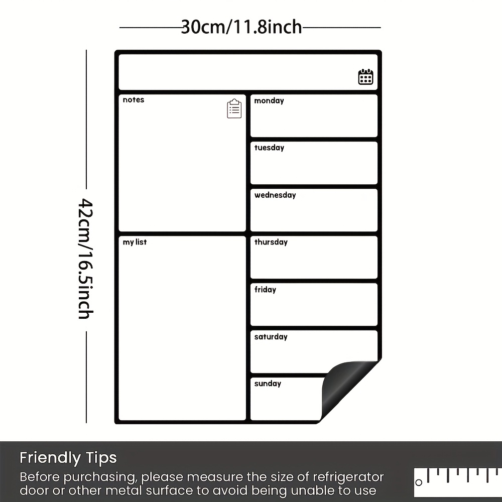 A3 Magnetic Whiteboard Fridge  - Meal Plan Notepad avaliação e preço