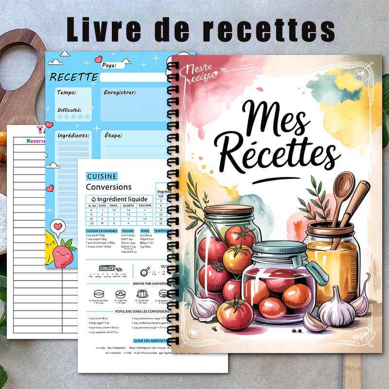 A5 French Special Recipe Book, - Meal Plan Notepad avaliação e preço