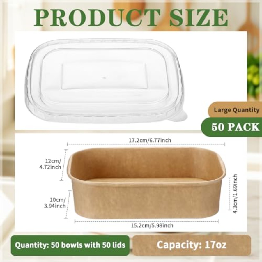 50 Pack Disposable Food Contai - Meal Prep Yogurt Bowl avaliação e preço