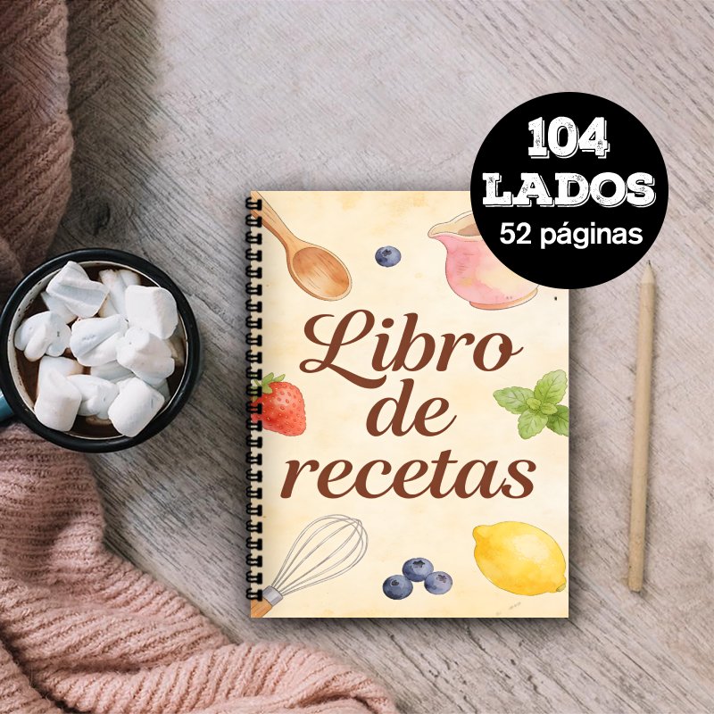 A5 Paper Spanish Recipe Book,  - Meal Prep Healthy Recipes avaliação e preço
