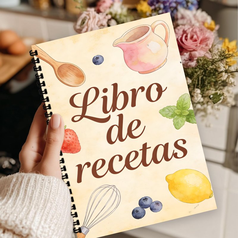 A5 Paper Spanish Recipe Book,  - Meal Prep Healthy Recipes avaliação e preço