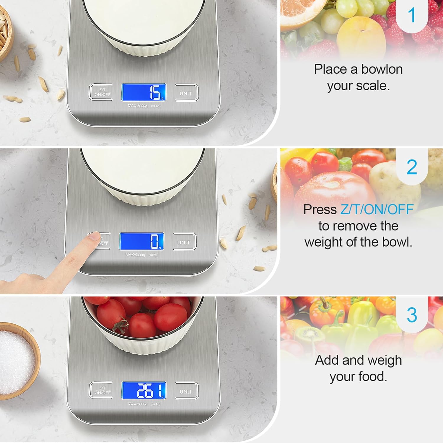 Food Scale, Kitchen Scale, Wei - Meal Prep For Weight Loss avaliação e preço