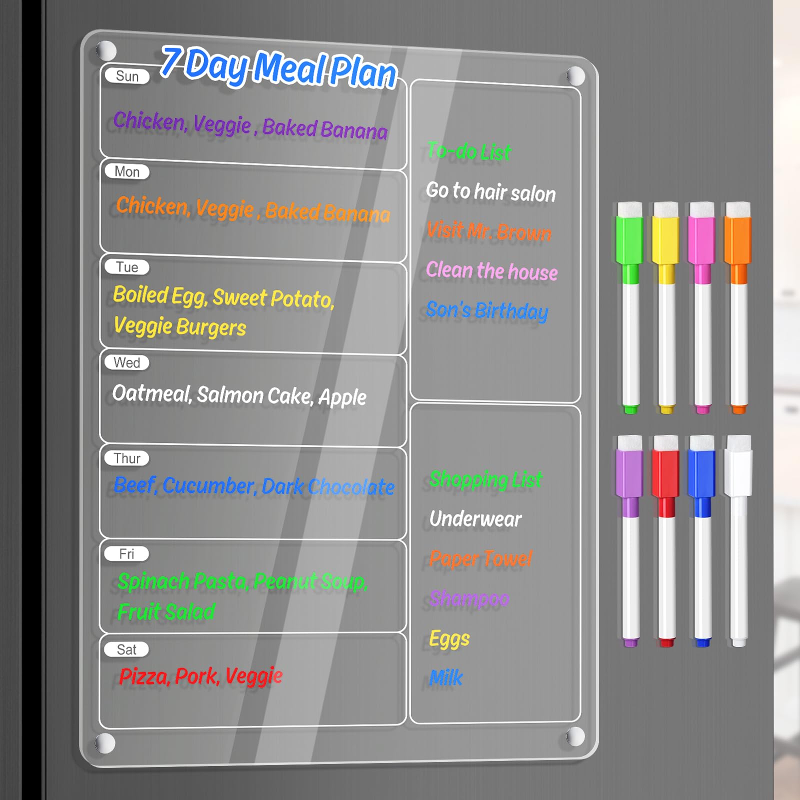 Acrylic Meal Planner Magnetic  - Meal Plan Notepad avaliação e preço