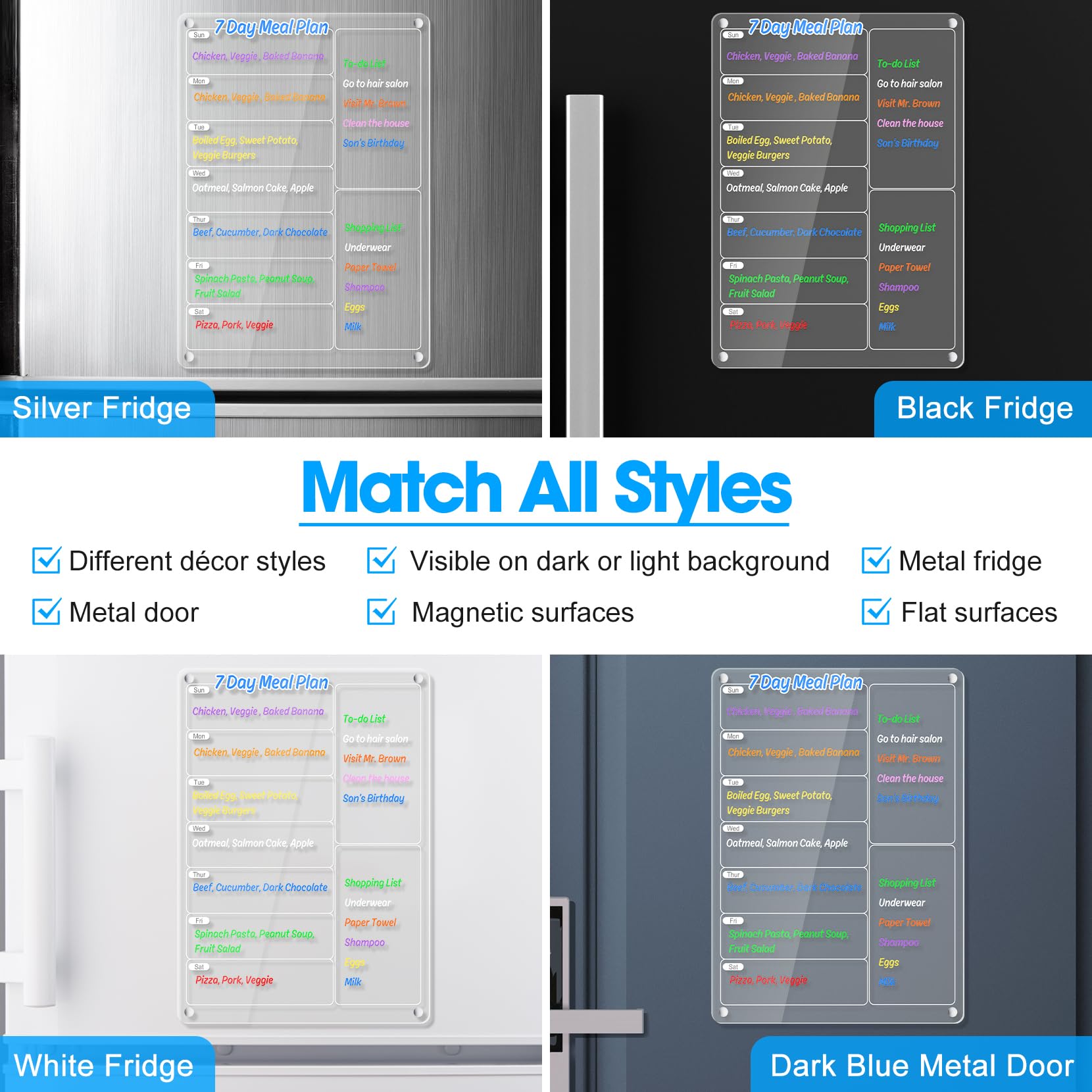 Acrylic Meal Planner Magnetic  - Meal Plan Notepad avaliação e preço
