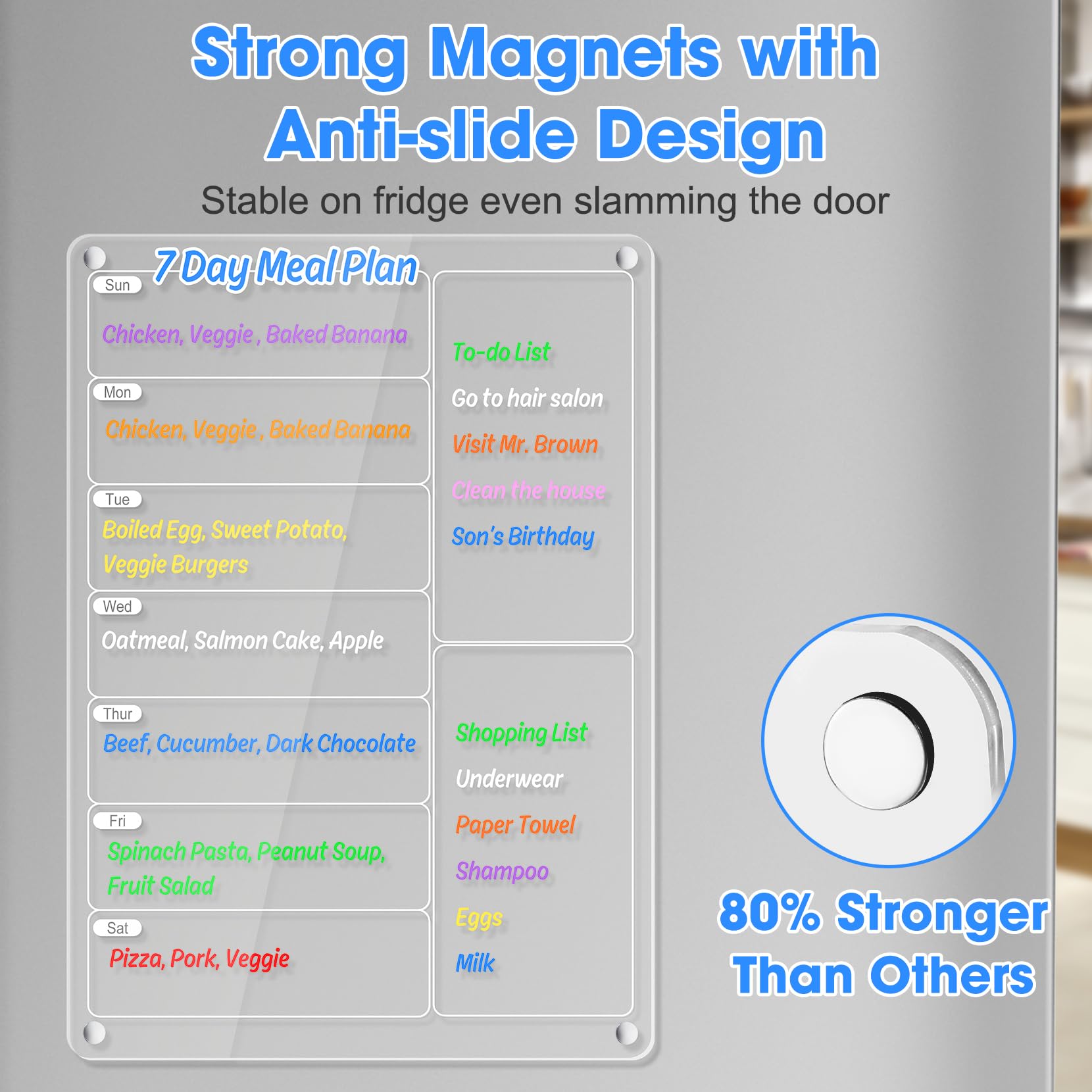 Acrylic Meal Planner Magnetic  - Meal Plan Notepad avaliação e preço