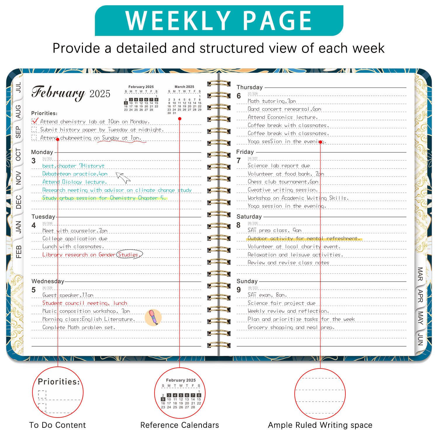 Bview Art 2025 Weekly Planner  - Meal Plan Notepad avaliação e preço